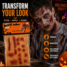 Load image into Gallery viewer, Halloween Rubber Fake Wounds Scars &amp; Scratches - 10 Per Pack