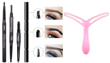 Load image into Gallery viewer, Glamza 3-in-1 Smooth Stereo Eyebrow Pen – Precision, Convenience, Versatility &amp; Optional Eyebrow Stencil