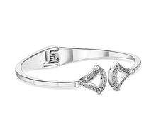 Load image into Gallery viewer, Diamond Style London - Fan Bangle with crystals in rhodium plating (Item code: Fanbangle)