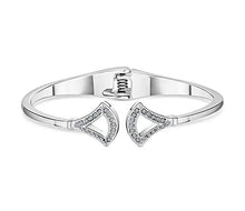 Load image into Gallery viewer, Diamond Style London - Fan Bangle with crystals in rhodium plating (Item code: Fanbangle)