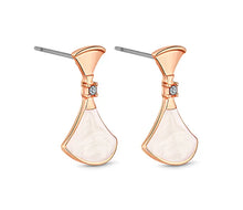 Load image into Gallery viewer, Diamond Style London Fan Jewellery Set – Fan Rose Gold Plated Necklace, Earrings &amp; Crystal Ring