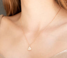 Load image into Gallery viewer, Diamond Style London - Fan pendant in rose gold plating (Item code: Fanpenrose)