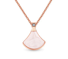 Load image into Gallery viewer, Diamond Style London - Fan pendant in rose gold plating (Item code: Fanpenrose)