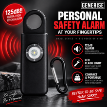 Load image into Gallery viewer, Self Defence Personal Safety Alarm with Carry Clip and Flash Light Alert - 125DB!!