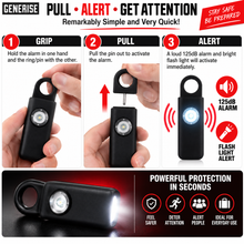 Load image into Gallery viewer, Self Defence Personal Safety Alarm with Carry Clip and Flash Light Alert - 125DB!!