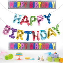 Load image into Gallery viewer, Happy Birthday Balloon Banner 360cm x 12.5cm &amp; Large Inflatable Hanging Birthday Balloon Banner