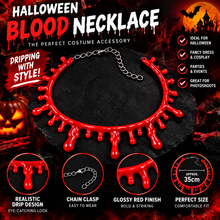 Load image into Gallery viewer, Halloween Blood Necklace – Red Fancy Dress Choker Costume Accessory