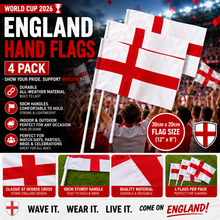 Load image into Gallery viewer, World Cup 2026 England Flags 4 Pack 30cm x 20cm