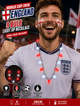 Load image into Gallery viewer, World Cup 2026 England Team 9 Bulb Light Up Necklace