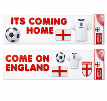 Load image into Gallery viewer, World Cup 2026 "COME ON ENGLAND" &amp; "ITS COMING HOME" Gel Window Stickers