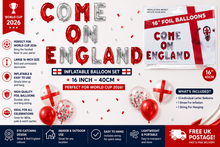 Load image into Gallery viewer, World Cup "COME ON ENGLAND" 2026 Football Inflatable Balloon Set – 16 Inch - 40cm!!