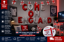 Load image into Gallery viewer, World Cup "COME ON ENGLAND" 2026 Football Inflatable Balloon Set – 16 Inch - 40cm!!