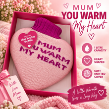 Load image into Gallery viewer, Generise 1L Heart-Shaped Hot Water Bottle with Plush Cover – Perfect Gift for Mum – Free UK Delivery