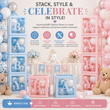 Load image into Gallery viewer, Baby Block Square Balloon Boxes – Stunning Party Décor with Free UK Delivery