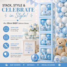 Load image into Gallery viewer, Baby Block Square Balloon Boxes – Stunning Party Décor with Free UK Delivery