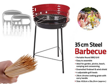 Load image into Gallery viewer, The 14-Inch Portable Charcoal BBQ Grill With Optional Skewer Claws &amp; Bamboo Skewers!