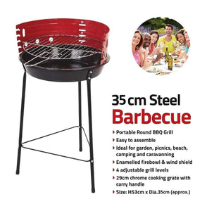The 14-Inch Portable Charcoal BBQ Grill With Optional Skewer Claws & Bamboo Skewers!