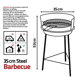 The 14-Inch Portable Charcoal BBQ Grill With Optional Skewer Claws & Bamboo Skewers!