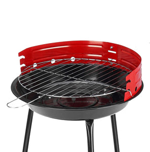 The 14-Inch Portable Charcoal BBQ Grill With Optional Skewer Claws & Bamboo Skewers!