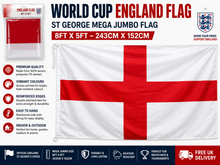 Load image into Gallery viewer, World Cup England Flag - St George Mega Jumbo Flag 8ft x 5ft (243cm x 152cm)