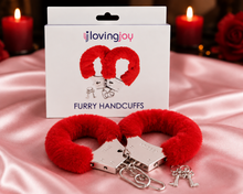 Load image into Gallery viewer, Adult - Loving Joy Furry Handcuffs in Black, Red or Pink!