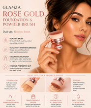 Load image into Gallery viewer, Glamza O Circle Rose Gold Foundation &amp; Powder Brush – Free UK Delivery