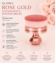 Load image into Gallery viewer, Glamza O Circle Rose Gold Foundation &amp; Powder Brush – Free UK Delivery