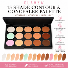 Load image into Gallery viewer, Glamza 15 Shade Contour &amp; Concealer Palette – Professional Cream Makeup Palette – Free UK Postage