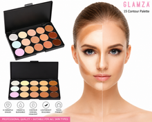 Load image into Gallery viewer, Glamza 15 Shade Contour &amp; Concealer Palette – Professional Cream Makeup Palette – Free UK Postage