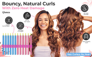 12-Pack Hair Curlers & Rollers – Heatless, Soft & Easy to Use - Free Delivery In Time For Summer