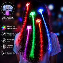 Load image into Gallery viewer, LED Fibre Optic Hair Extensions – Flash Braids | Light-Up Glow Hair for Parties &amp; Festivals | Free UK Delivery