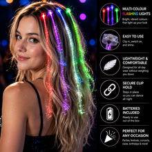 Load image into Gallery viewer, LED Fibre Optic Hair Extensions – Flash Braids | Light-Up Glow Hair for Parties &amp; Festivals | Free UK Delivery