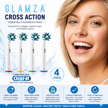 Load image into Gallery viewer, Oral-B "Cross Action" Compatible Toothbrush Heads 4-Pack – Ultimate Plaque Removal with Free UK Delivery