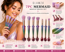 Load image into Gallery viewer, Glamza 7pc Mermaid Makeup Brush Sets - Free UK Delivery