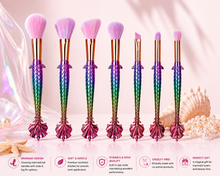 Load image into Gallery viewer, Glamza 7pc Mermaid Makeup Brush Sets - Free UK Delivery