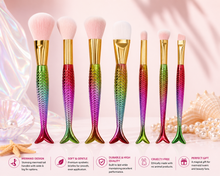 Load image into Gallery viewer, Glamza 7pc Mermaid Makeup Brush Sets - Free UK Delivery
