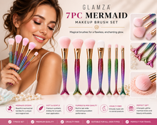 Load image into Gallery viewer, Glamza 7pc Mermaid Makeup Brush Sets - Free UK Delivery