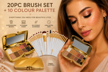 Load image into Gallery viewer, Glamza 20pc Eye Makeup Brush Set &amp; Butterfly Palette