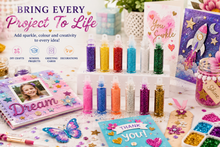 Load image into Gallery viewer, Glamza 12 Mini Glitter Bottles – Add Sparkle to Arts, Crafts, Makeup &amp; DIY Projects - Free Delivery