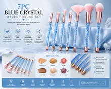 Load image into Gallery viewer, 7pc Blue Crystal Makeup Brush Set – Free UK Delivery
