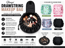 Load image into Gallery viewer, Glamza Drawstring Makeup Storage Bags – 4 Colours – FREE UK Postage