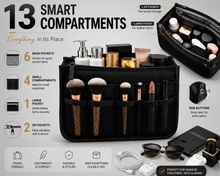Load image into Gallery viewer, Glamza Multi-Pocket Travel Bag – Ultimate Organiser for Makeup, Toiletries &amp; Accessories | FREE UK Delivery