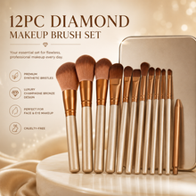 Load image into Gallery viewer, 12pc Bronze Makeup Brush Set &amp; Optional 15 Colour Contour Palette – Free UK Postage