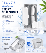 Load image into Gallery viewer, Glamza Deep Cleansing Sticky Nose Strips – Instantly Remove Blackheads &amp; Unclog Pores