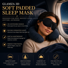 Load image into Gallery viewer, Glamza 3D Soft Padded Sleep Mask – Ultra Comfortable &amp; Lightweight for Better Sleep