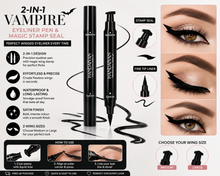 Load image into Gallery viewer, 2-in-1 Vampire Eyeliner Pen &amp; Magic Stamp Seal – Perfect Winged Eyeliner Every Time | Free UK Postage