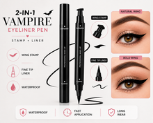 Load image into Gallery viewer, 2-in-1 Vampire Eyeliner Pen &amp; Magic Stamp Seal – Perfect Winged Eyeliner Every Time | Free UK Postage