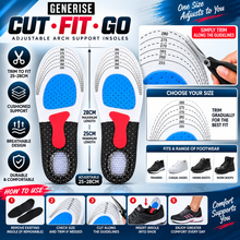 Load image into Gallery viewer, Sports Insoles - Adjustable Arch Support Orthotic Footwear – Free UK Delivery