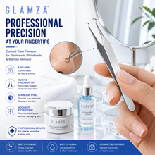 Load image into Gallery viewer, Glamza Curved Blackhead Removal Claw Tweezer – Professional Precision for Clearer Skin - FREE POSTAGE