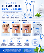 Load image into Gallery viewer, Glamza Tongue Scraper - Blue | Free UK Delivery